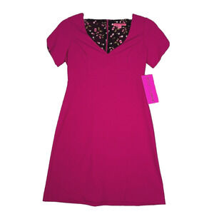 Betsey Johnson Dress Womens 2 Pink Scuba Crepe A-Line Preppy‎ Retro Barbie